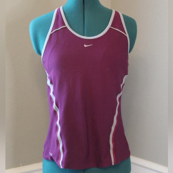 Nike Tops - Nike Fit Dry Racerback Tank Top Purple White Stitching Women’s Large